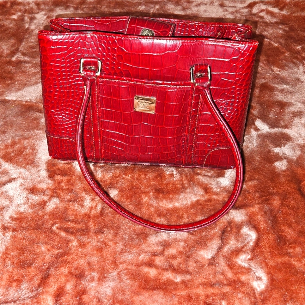 Liz Claiborne Red Alligator Look Purse